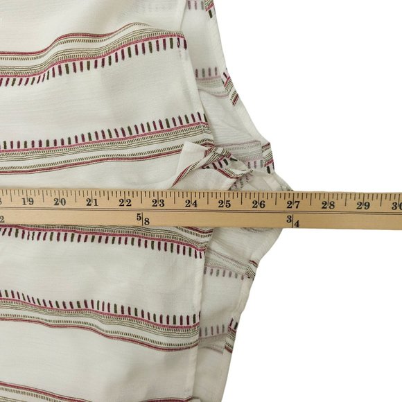 Sadie And Sage Striped Romper Size S Tie Belt Back Zip Lined Deep V Neck - Picture 6 of 16